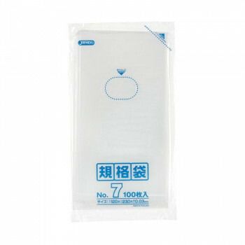 ジャパックス LD規格袋 厚み0.030mm No.7 透明 100枚×10冊×10箱 K-07
