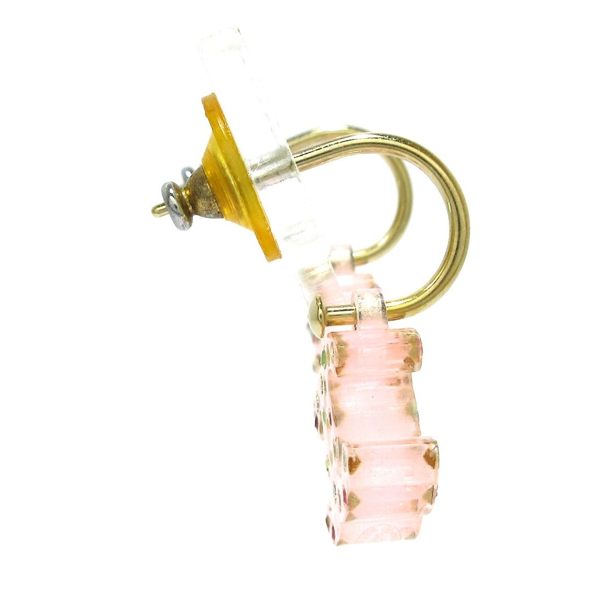 CHANEL(シャネル) ピアス ココマーク ライトピンク×ゴールド×マルチ  