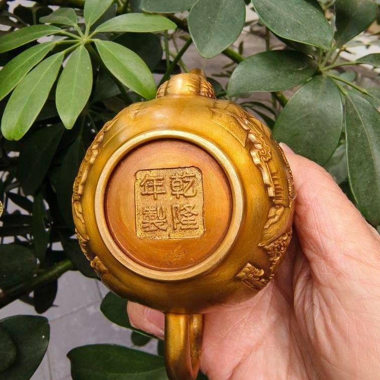 銅器 細工 魚嘴鶴茶壺 徳利 茶道具 現代工芸品 美術品 置物