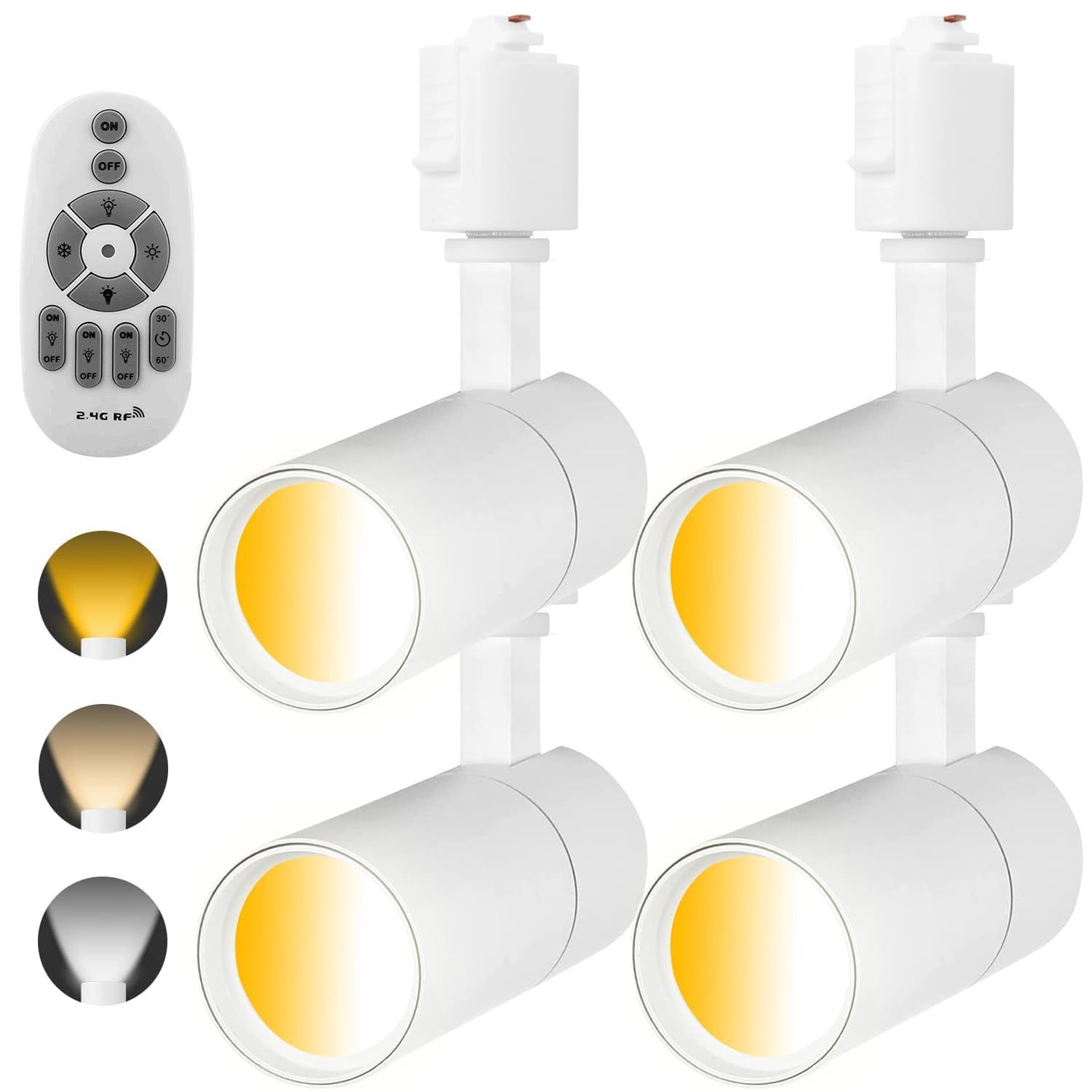 調色 リモコン付き 調光 電球色昼光色昼白色 消費電力10W 大光量1000LM照射角度調節 2.4GHz無線式遠隔操作 30分 60分お休みタイマー 常夜灯 光色切り替え ライティングレール用スポットライト100W相当 PSE認証済み 日本語取