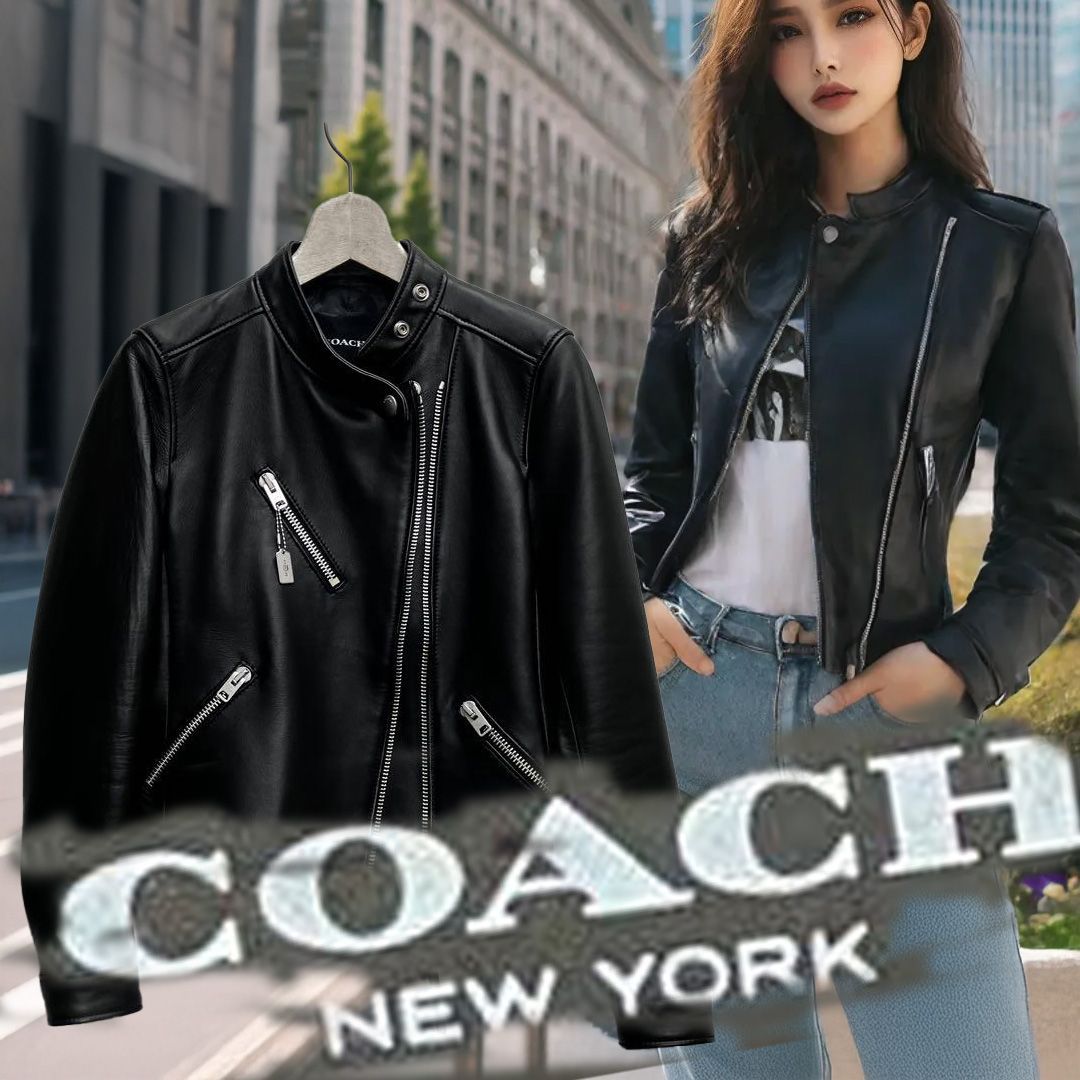 ☆新品未使用☆送料込 COACH ラムレザー ライダースジャケット XS 