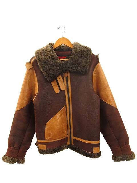 MORGAN MORGAN 大戦 B-3 羊革 リアル ムートン フライト ジャケット 38