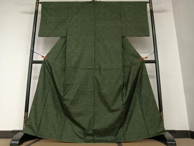 平和屋着物○本場大島紬 一元絣 色紙重ね幾何学花文 正絹 逸品