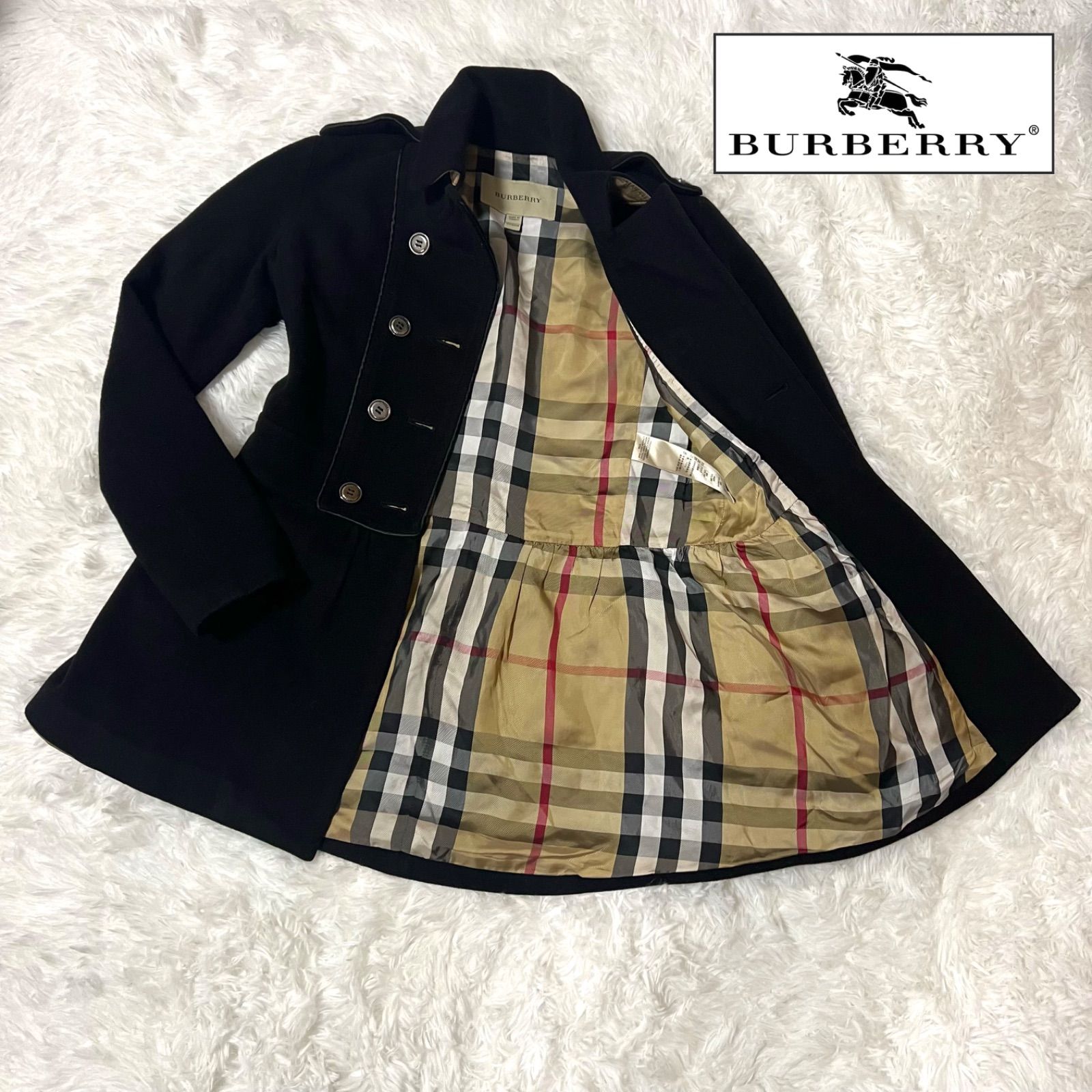 BURBERRY バーバリー カシミヤ混 コート 12Y 152cm ブラック - メルカリ