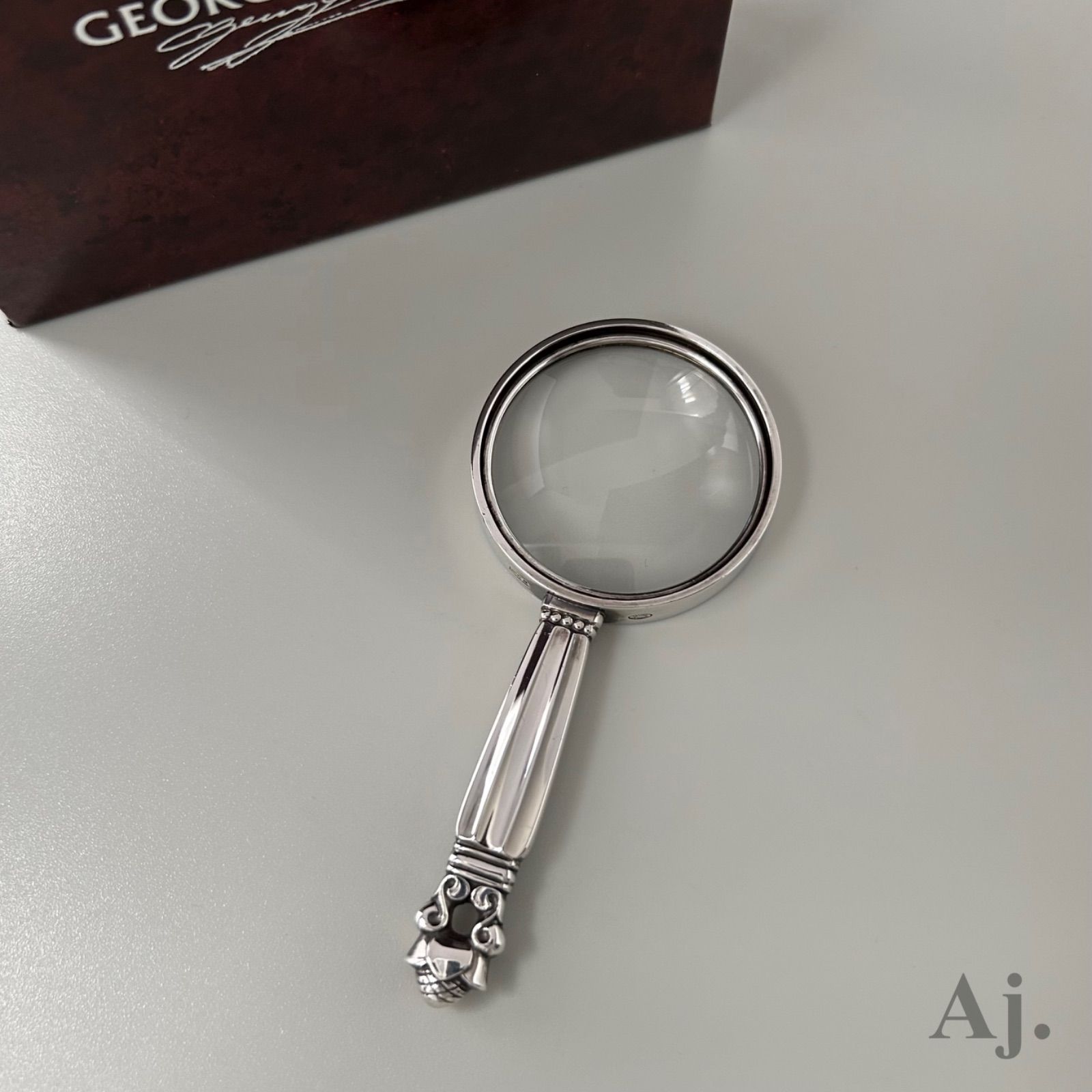 使用感大 ジョージジェンセン ルーペ 虫眼鏡 ペンダント トップ エコーン AG925 Georg Jensen