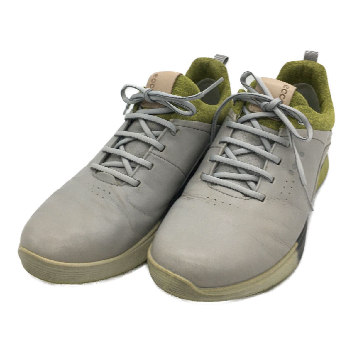 中古 エコー ecco ゴルフシューズ 41 25.5cm ライトグレー イエロー M 