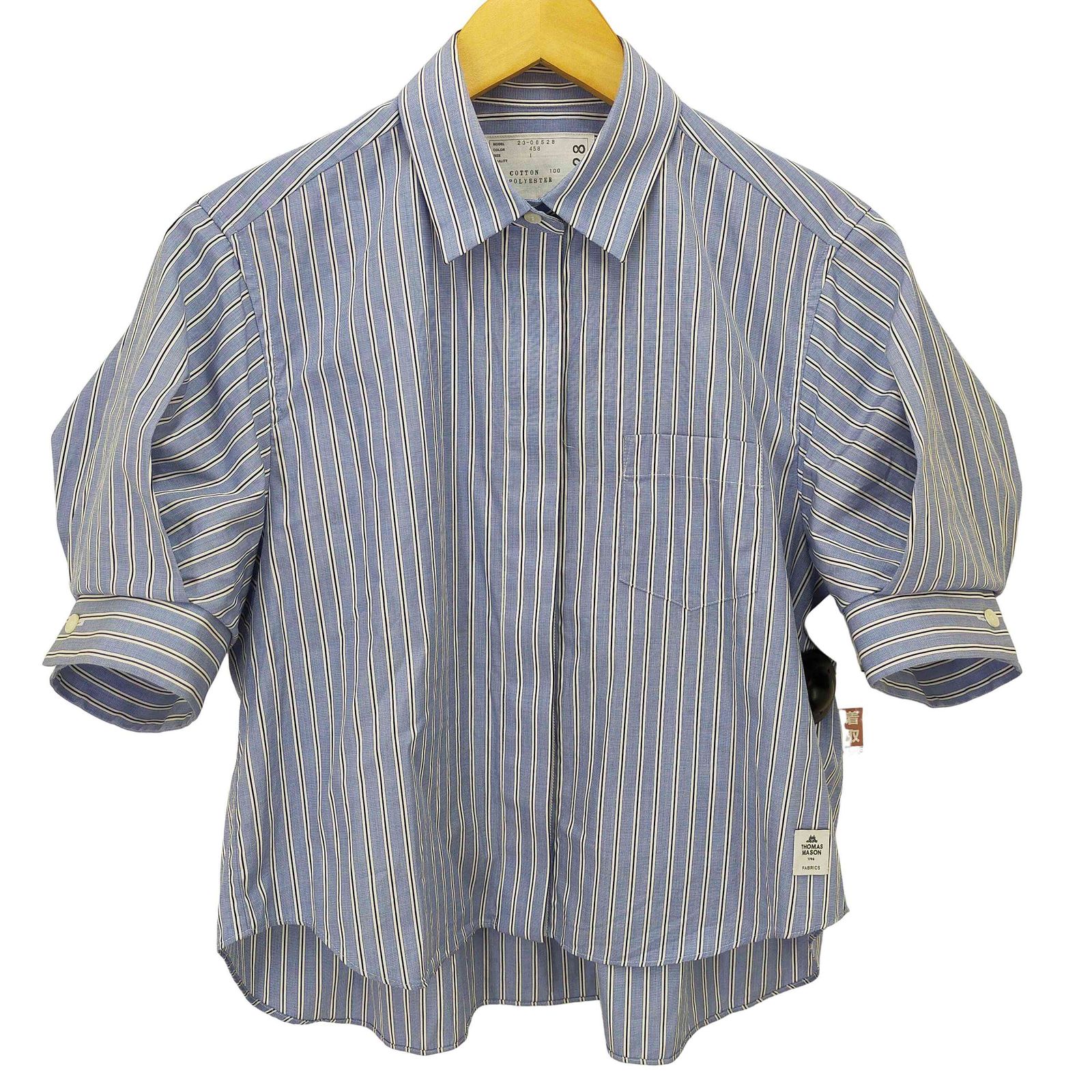 sacai - sacai / サカイ | 2023SS | Thomas Mason Cotton Poplin Shirt /  コットンポプリン シャツ | 1 | ホワイト | レディース sacai - sacai / サカイ | 2023SS | Thomas Mason Cotton Poplin