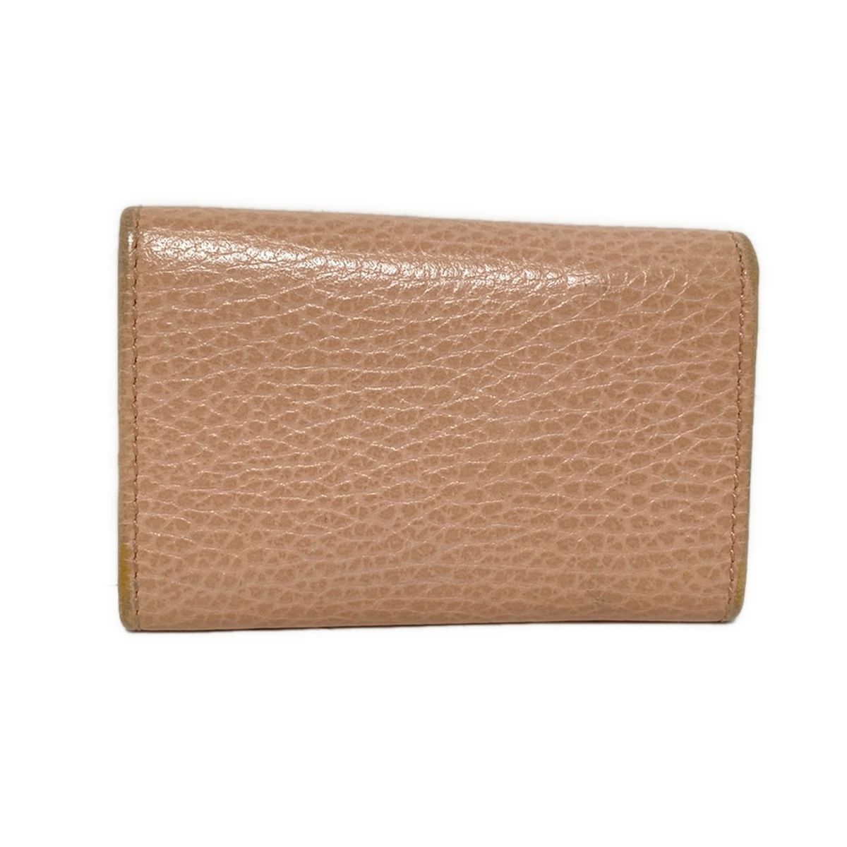 GUCCI グッチ キーケース GGマーモント 456118 ピンクベージュ 6連フック レザー