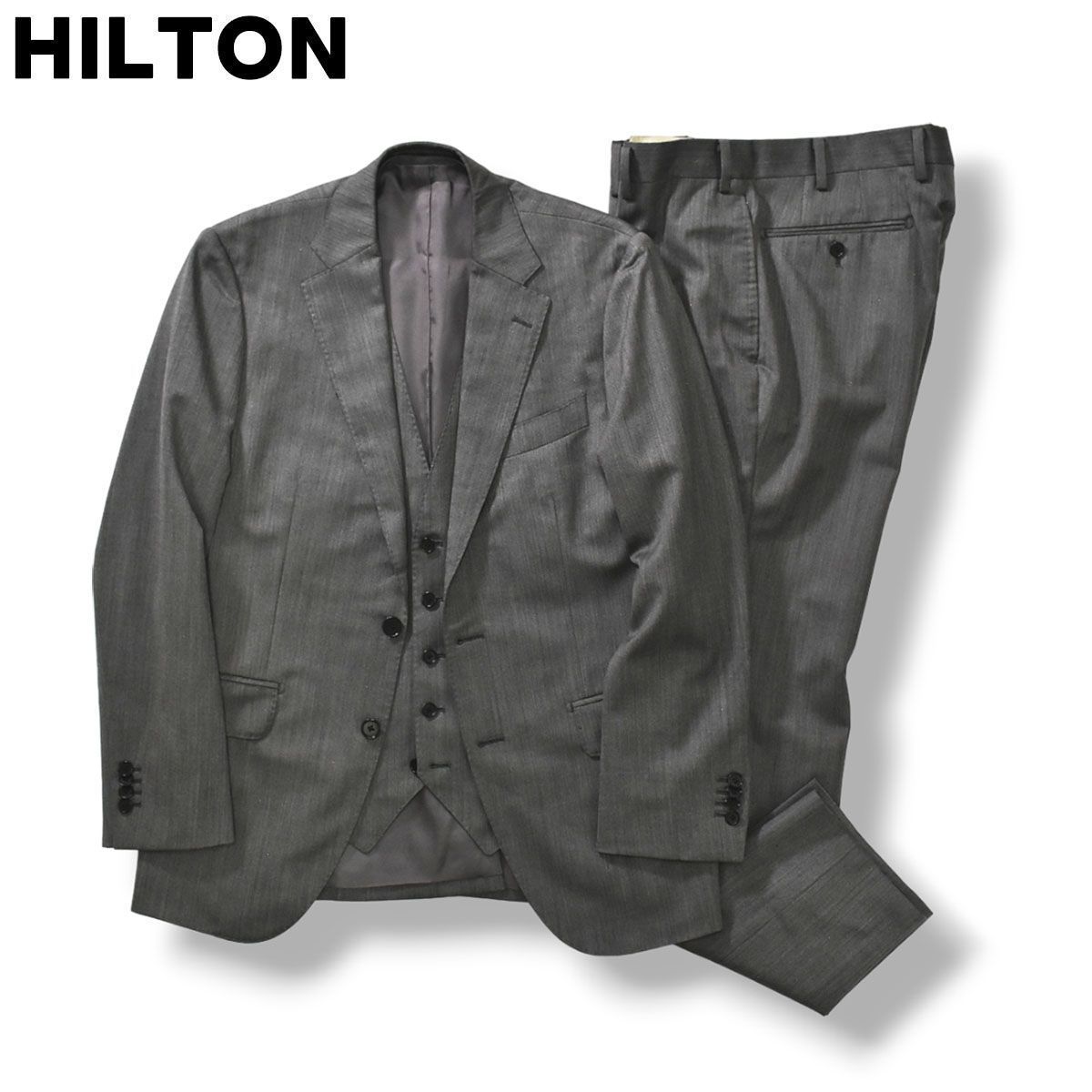 メンズスーツ 上下セット ヒルトン セットアップ HILTON紺色 キュプラ 2