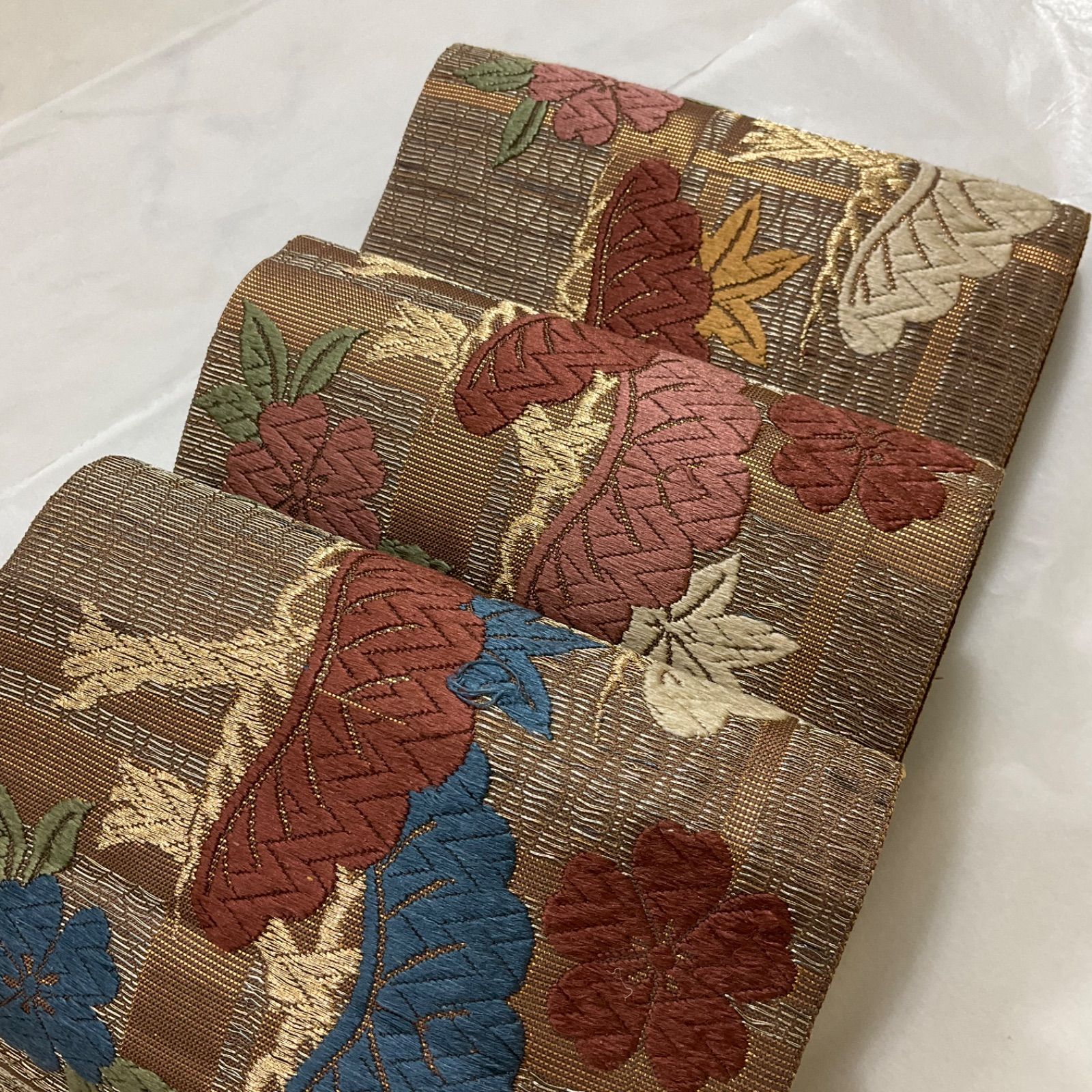 kimono+one○最高級西陣織唐織正絹○素敵な半幅帯○リバーシブル