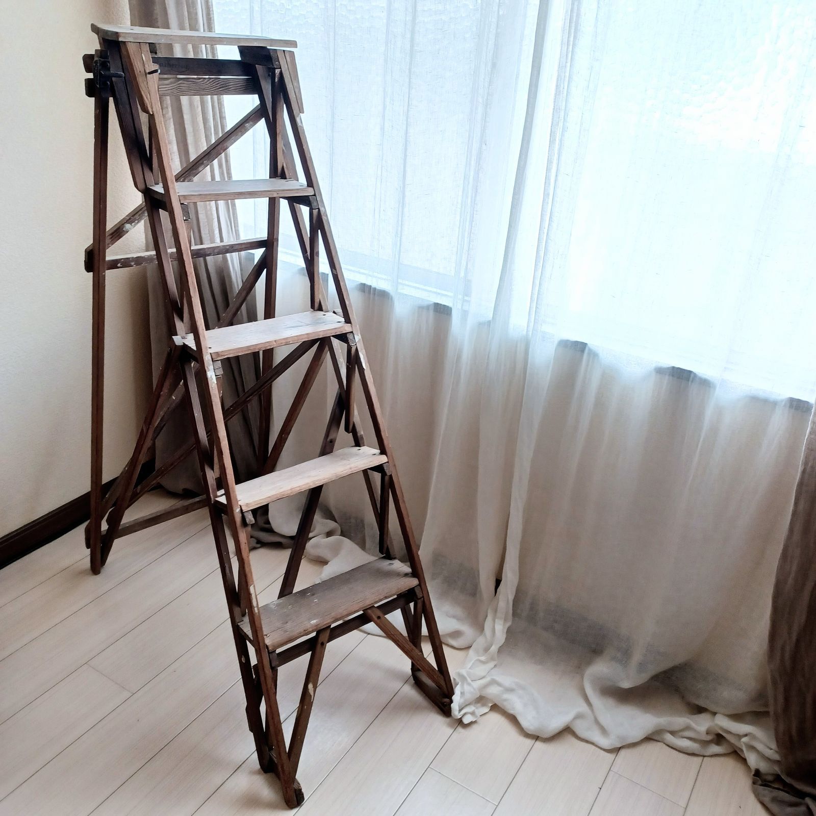 shiturae select アンティークラダー antique ladder 折りたたみ木製