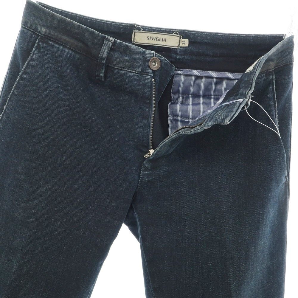 中古】シビリア SIVIGLIA ストレッチ コットン デニムパンツ ネイビー