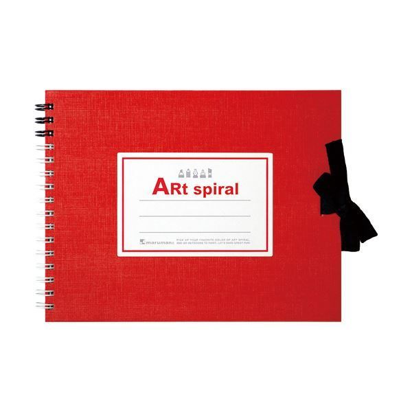 まとめ）マルマン スケッチブックアートスパイラル F0 レッド 24枚