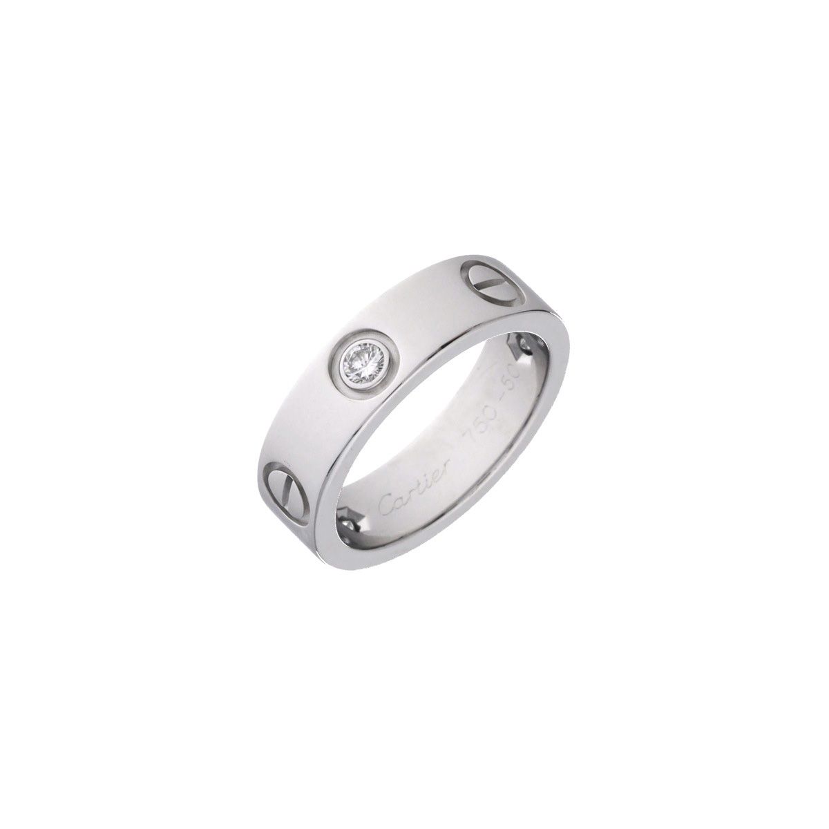 カルティエ ラブリング ハーフダイヤ #50 10号 レディース K18ホワイト