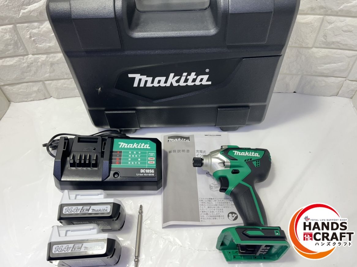 ▽ マキタ MT001D 充電式インパクトドライバ 14.4v 充電器×1 バッテリー×2 ケース付