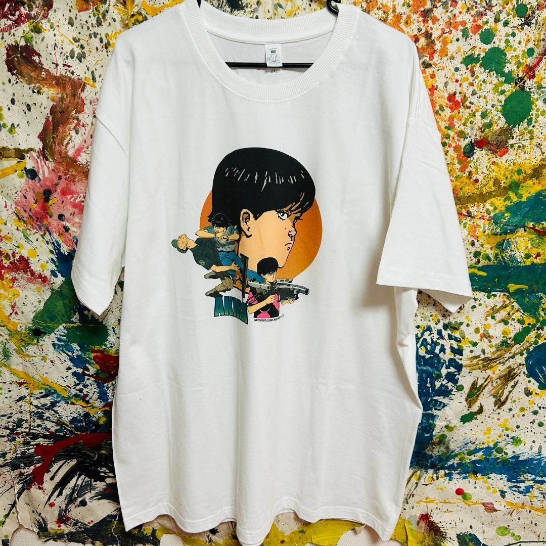 AKIRA ケイ リプリント Tシャツ 半袖 メンズ 新品 個性的 白 ホワイト アキラ 金田 正太郎 島 鉄雄 アキラ ジョーカー金田バイク -  メルカリ