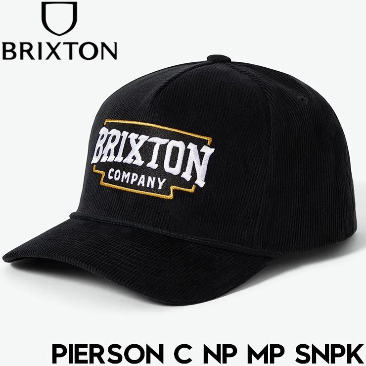 BRIXTON ブリクストン PIERSON C NP MP SNPK - BLACK CORDUROY スナップバックキャップ 帽子 11903 25FW 日本代理店