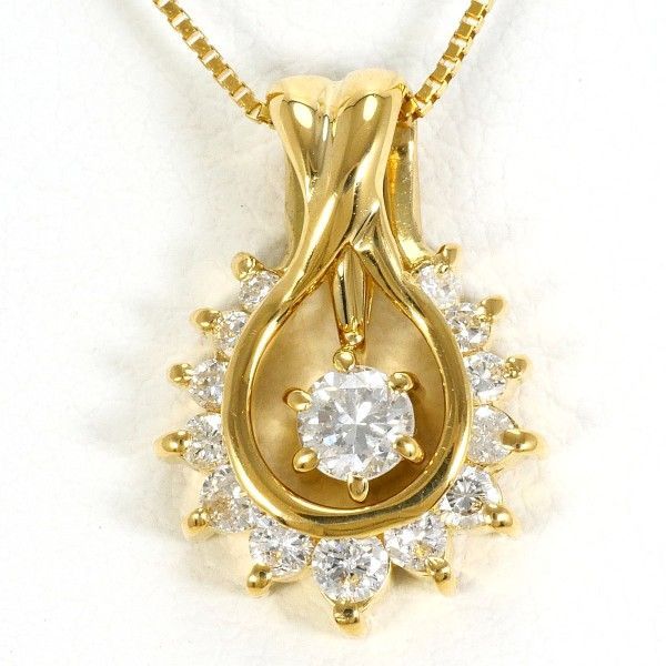 K18YG ネックレス NECKLACE ダイヤ 0.35 総重量約2.7g 約40cm