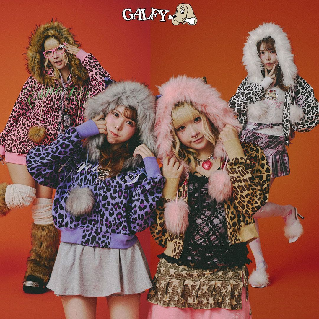ガルフィー　ギャルましパーカー　ヒョウ柄 セール】GALFY（ガルフィー）ぎゃるマシぱぁかぁ/ヒョウ柄スウェット