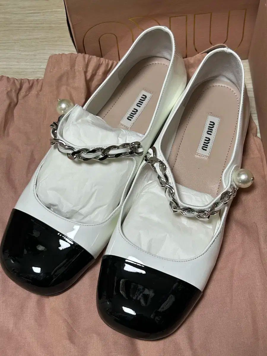 MIU MIU ミュウミュウ ペンダント バレリーナ フラット シューズ 38