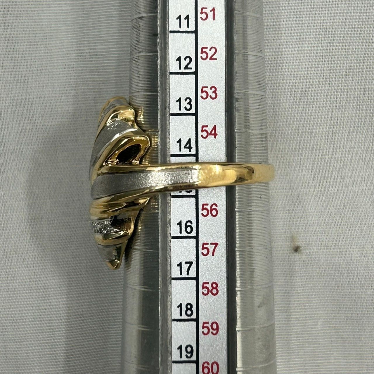 新品仕上げ済 K18 Pt900 天然 ダイヤ リング D:0.09ct 指輪 つや消し 