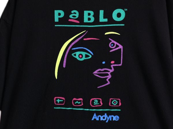 90s 企業 パブロ ピカソ パロディ アート プリント Tシャツ XL 黒