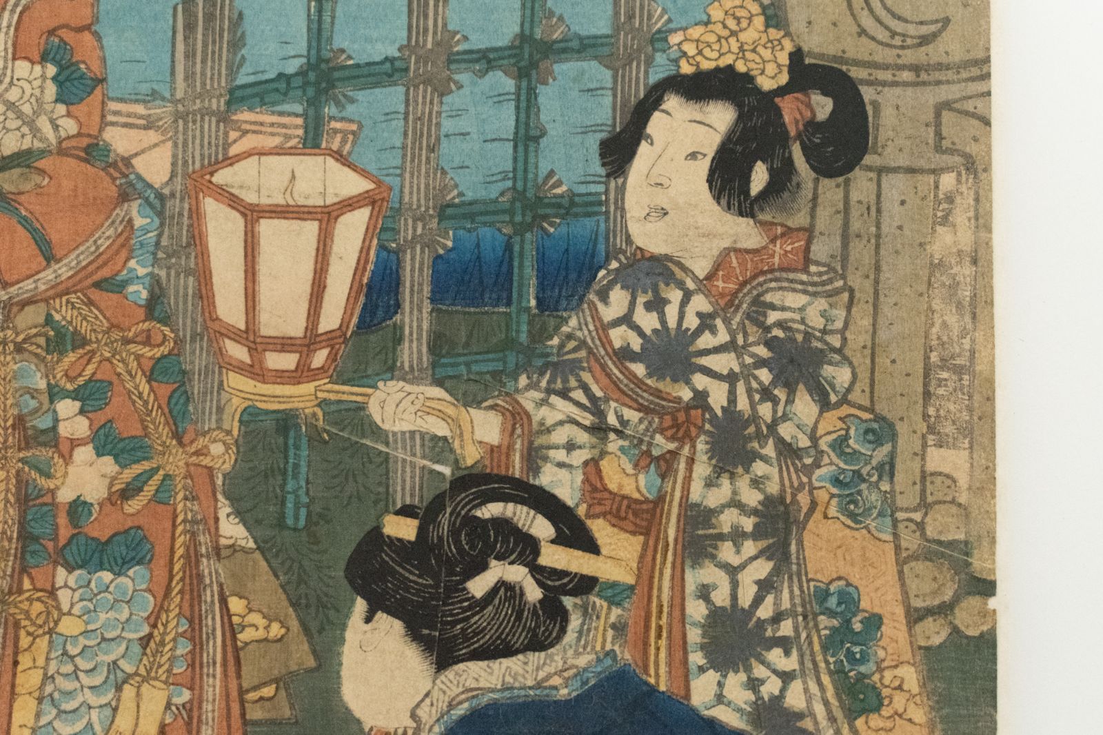 中古】M▽豊原国周 今様源氏之内月 1857年 木版画 美人画 浮世絵