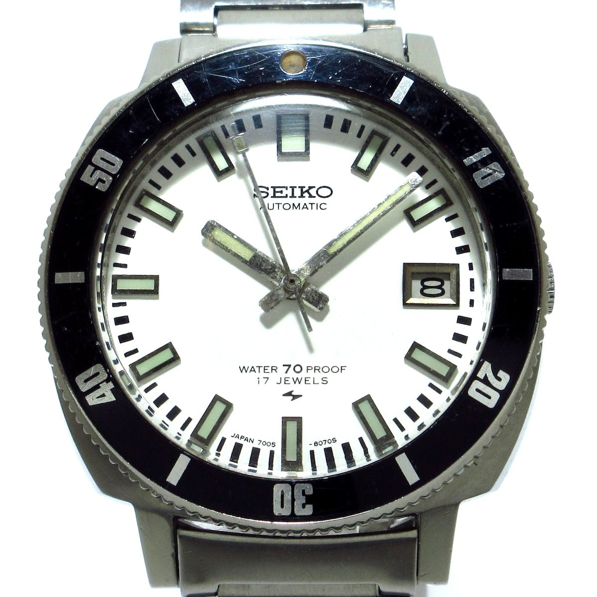 SEIKO(セイコー) 腕時計 7005-8052 メンズ SS/ダイバー 白 - メルカリ