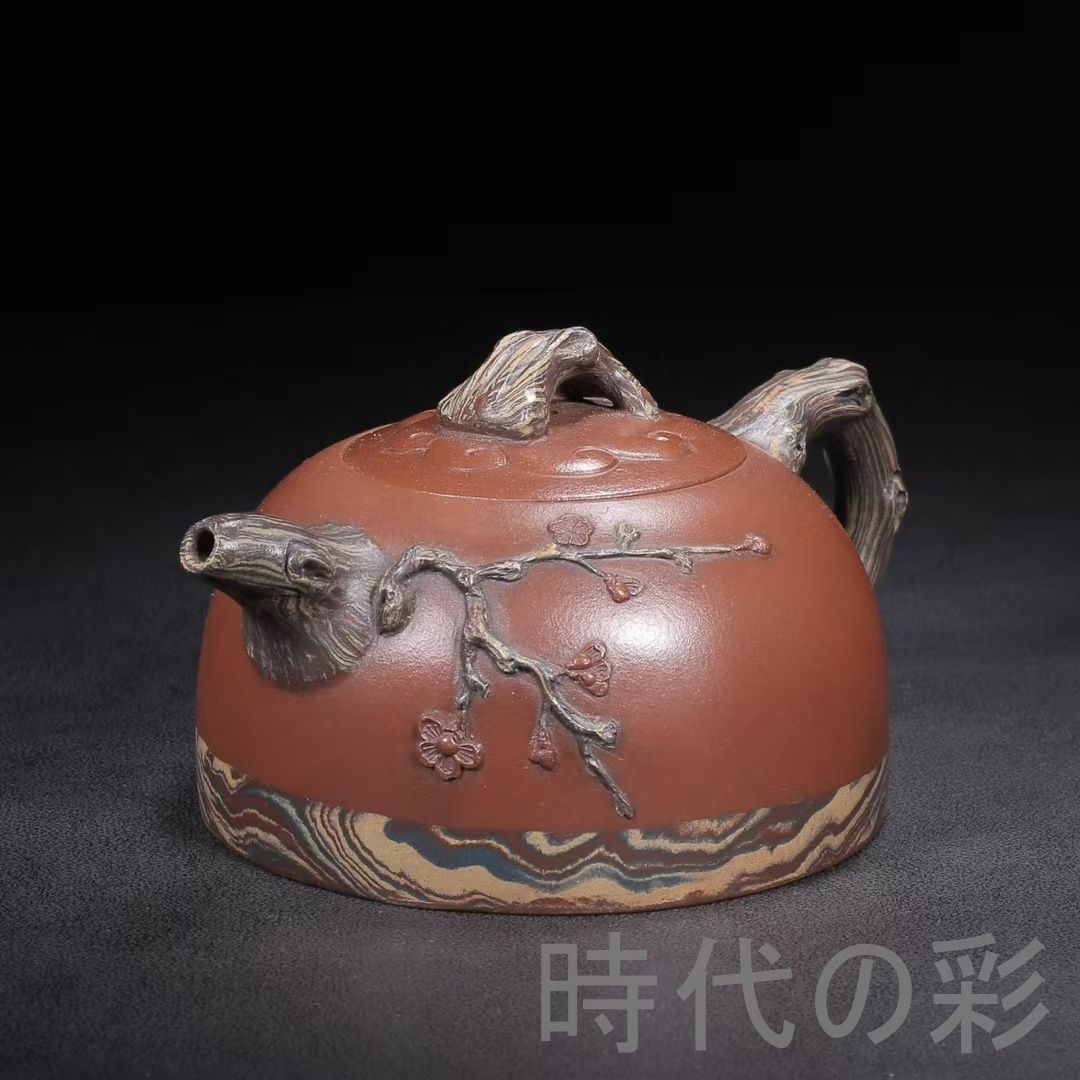 中国古美術 中国宜興 紫砂壺 半月壺 底款 蒋蓉 原鉱紅泥 急須 茶壺 煎茶道具 唐物 茶銚 在銘 時代陶器 收藏品 R07101806 SKLAD-KIRPICHA_RU