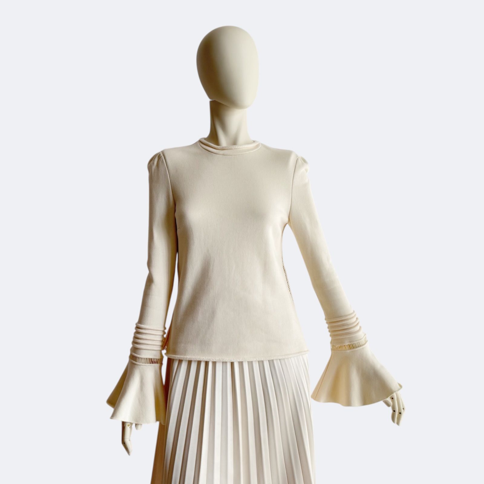 See By Chloé シーバイクロエ フ スリーブ クリーム カットソー