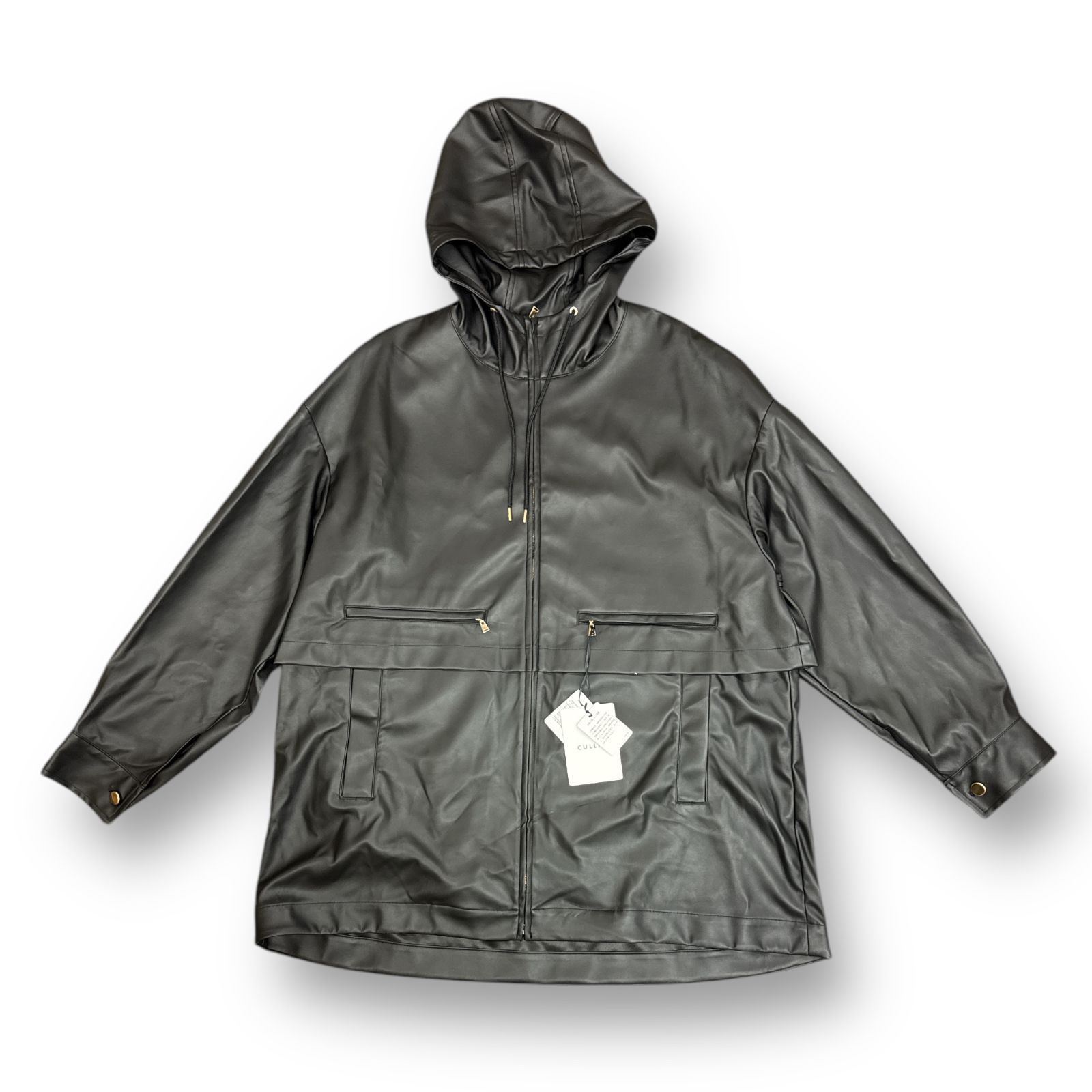参考上代74800円 未使用 CULLNI 24SS Faux Leather Layered Half Coat 