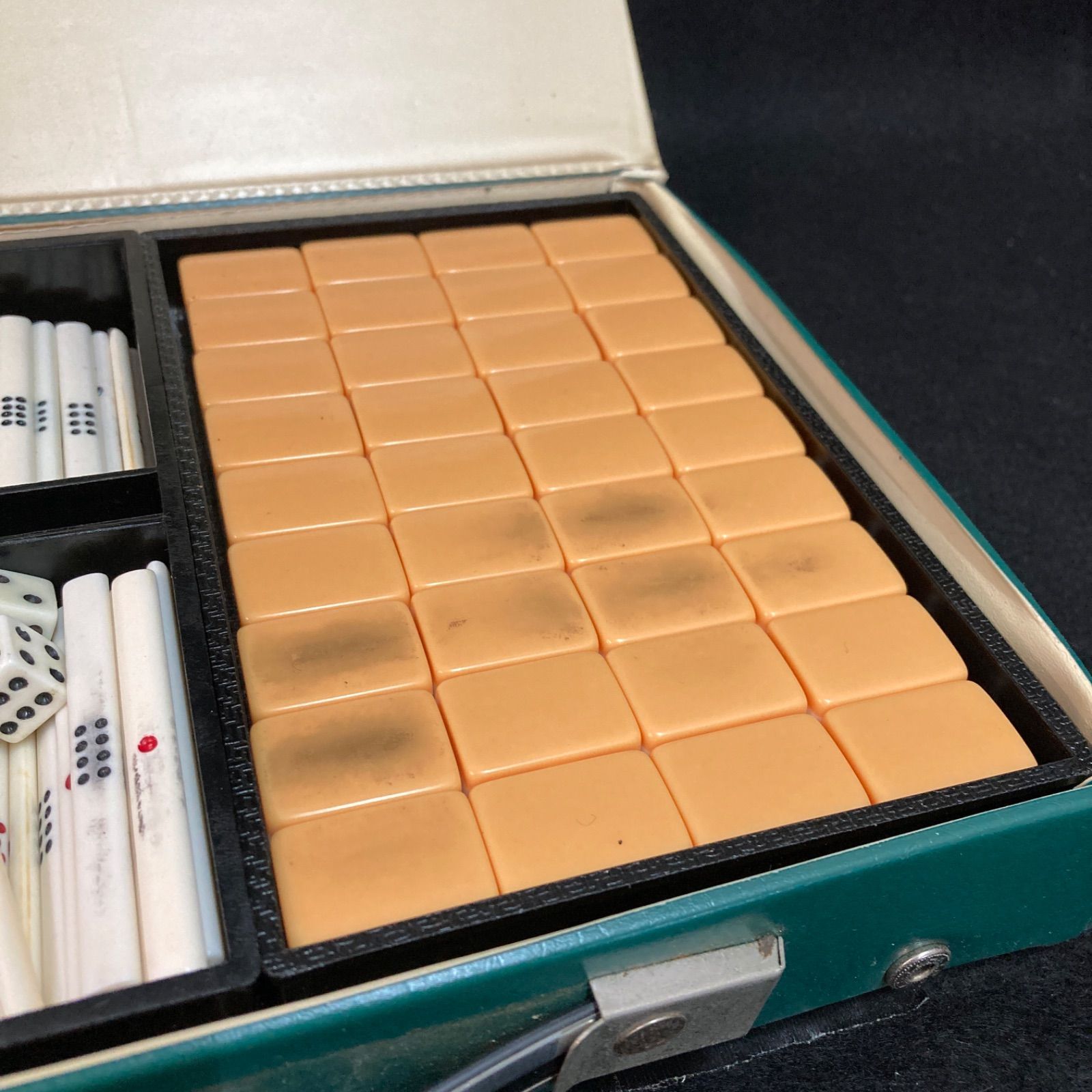 麻雀セット 茶色ケース付き 麻雀牌セット ケース付き 牌サイズ20mm×13mm 麻雀牌 麻雀パイ