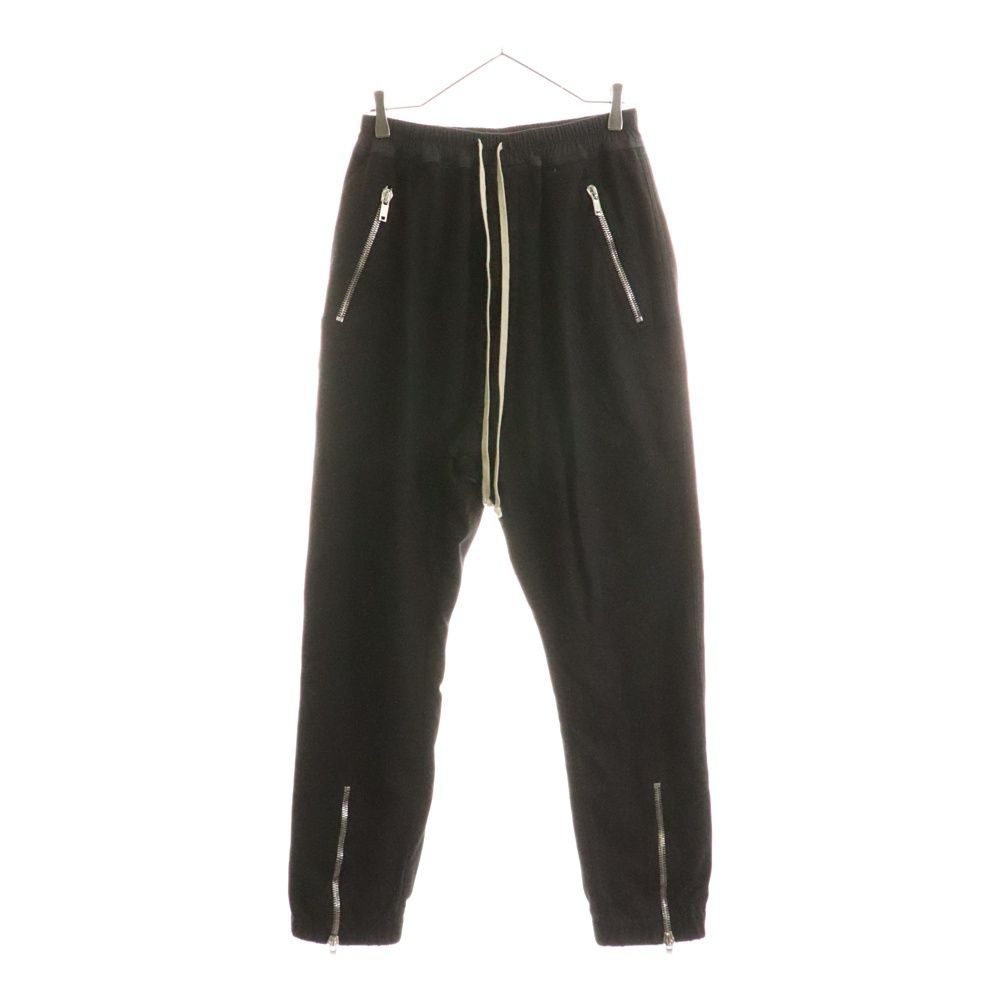 Rick Owens リックオウエンス TECUATL TRACK PANT リブジップ ドローコード スウェット ジョガーパンツ ブラック RU02D6370-BA