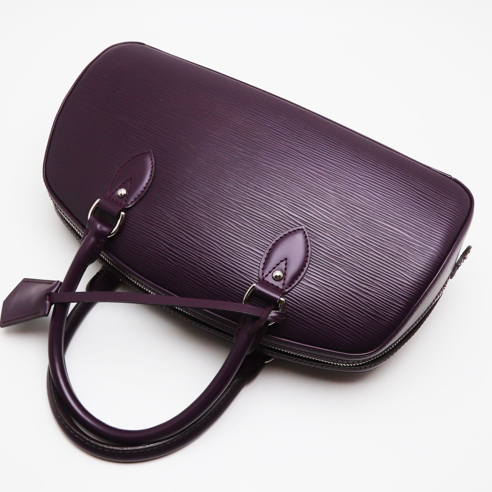 美品 ルイヴィトン ジャスミン エピ ノワール ハンドバッグ シルバー