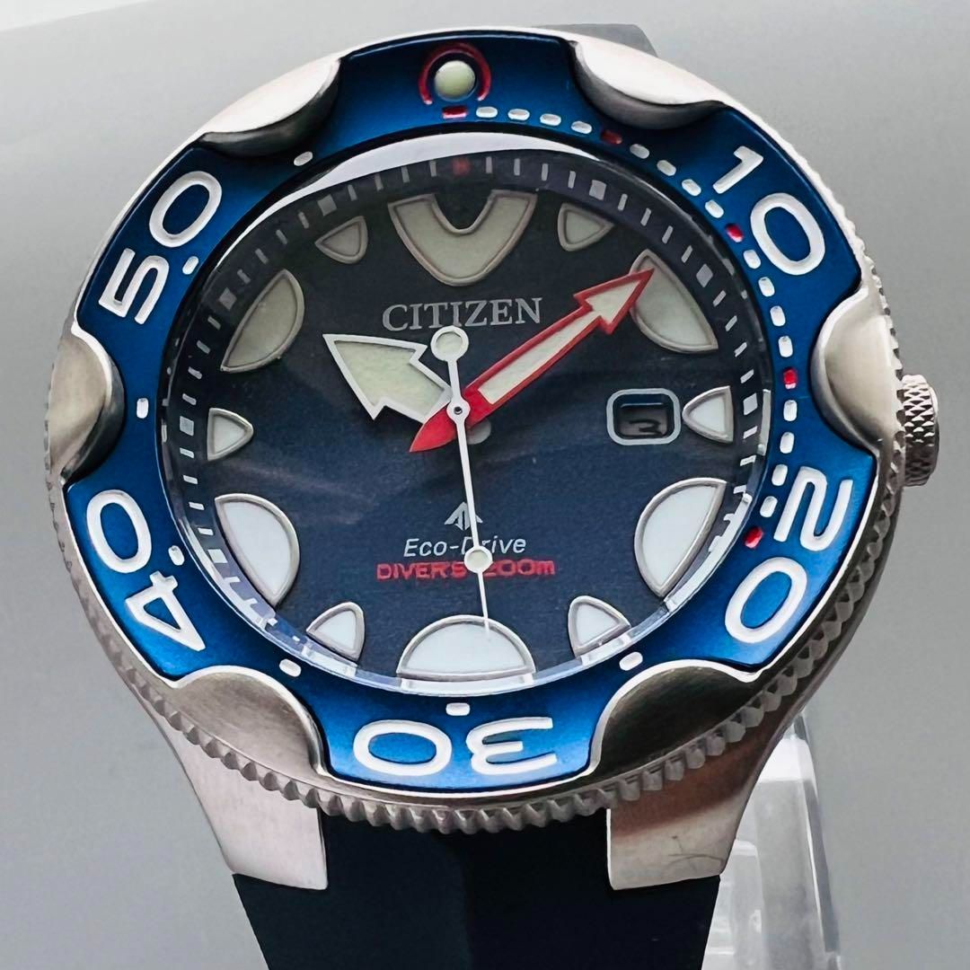 CITIZEN シチズン エコドライブ プロマスター ダイバー メンズ 腕時計 展示品 海 シャチ ブルー シルバー Promaster Marine