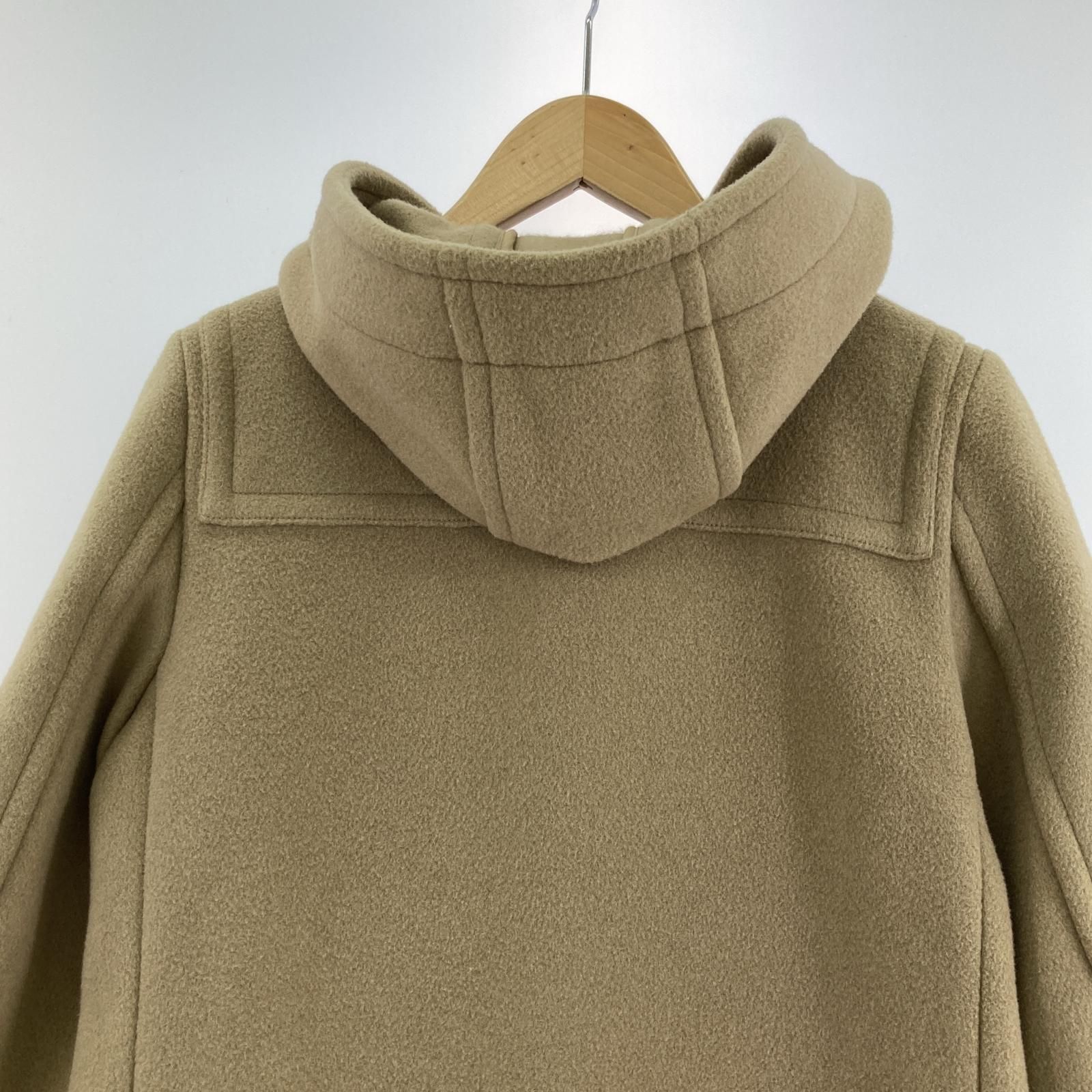 美品✨ハイク ダッフルコート ロング ヘリンボーン メルトン 白トグル 黒 2 美品✨ハイク ダッフルコート ロング ヘリンボーン メルトン 白