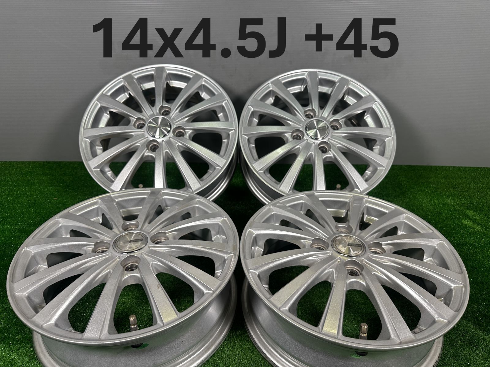 14x4.5J 45 4穴 PCD100 WEZEN 4本 アルミホイール TA122