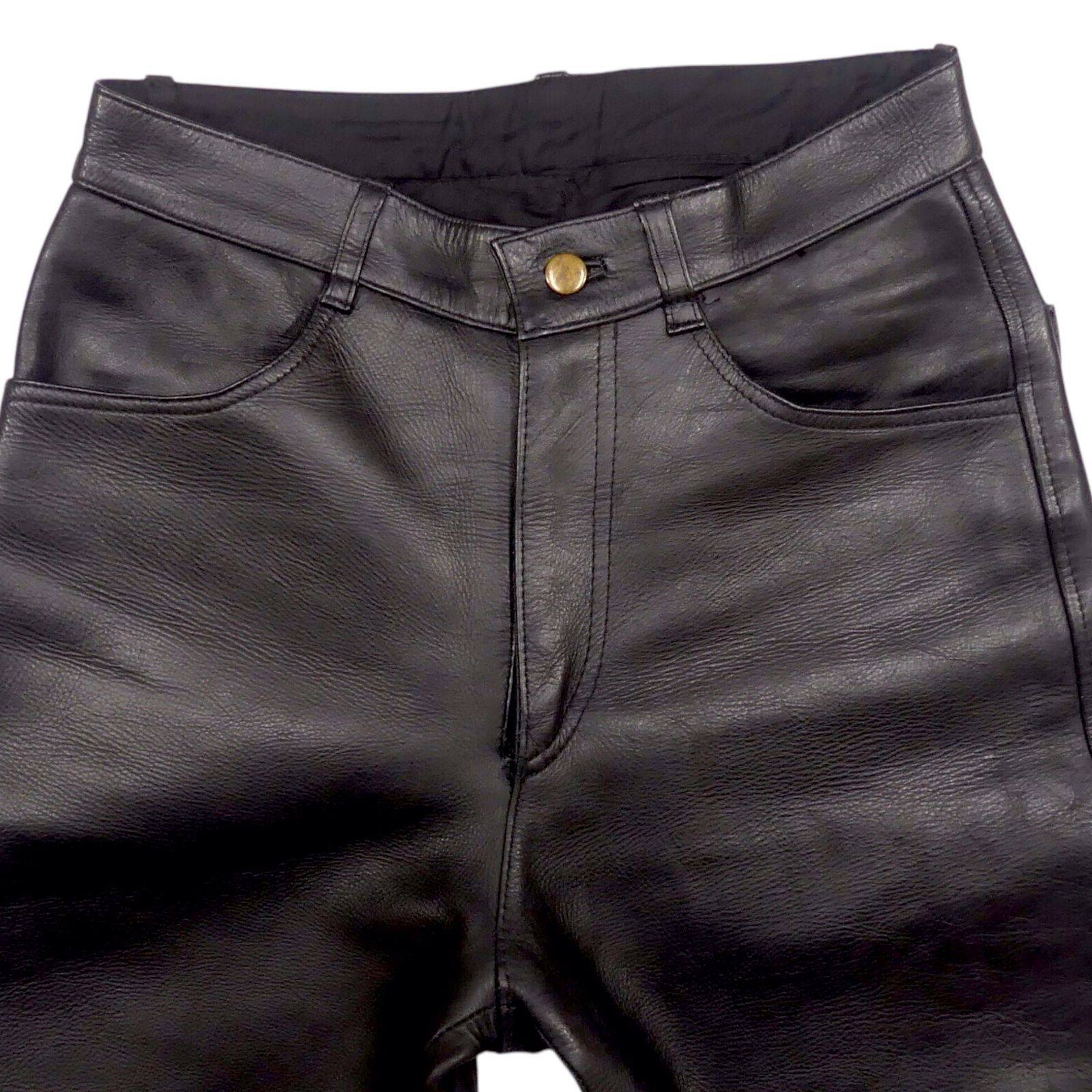 超美品　ジョンブル レザーパンツ 本革 ブラック 黒 牛革 革パン W32 即決 GENUINE LEATHER 新品 W31 レザーパンツ ジェニュイン