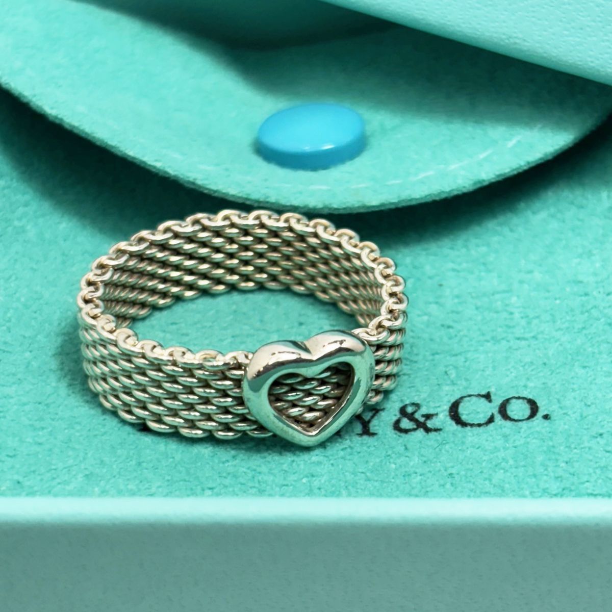 美品 Tiffany ティファニー サマセット リング メッシュ 約8号 925 中古】 ティファニー リング サマセット メッシュ リボン 指輪