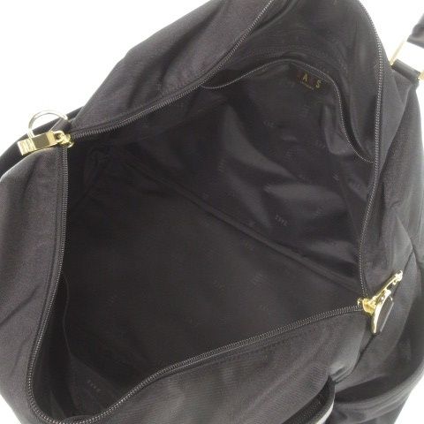 ダックス DAKS ボストンバッグ 2way ショルダーバッグ ナイロン レザー ロゴ ワンポイント ハウスチェック 黒 ブラック /MN17 ■GY18