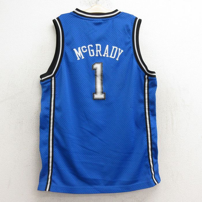 古着 リーボック ビンテージ タンクトップ キッズ ボーイズ 子供服 00s NBA オーランドマジック トレイシー マグレディ 1 メッシュ地 Vネッ