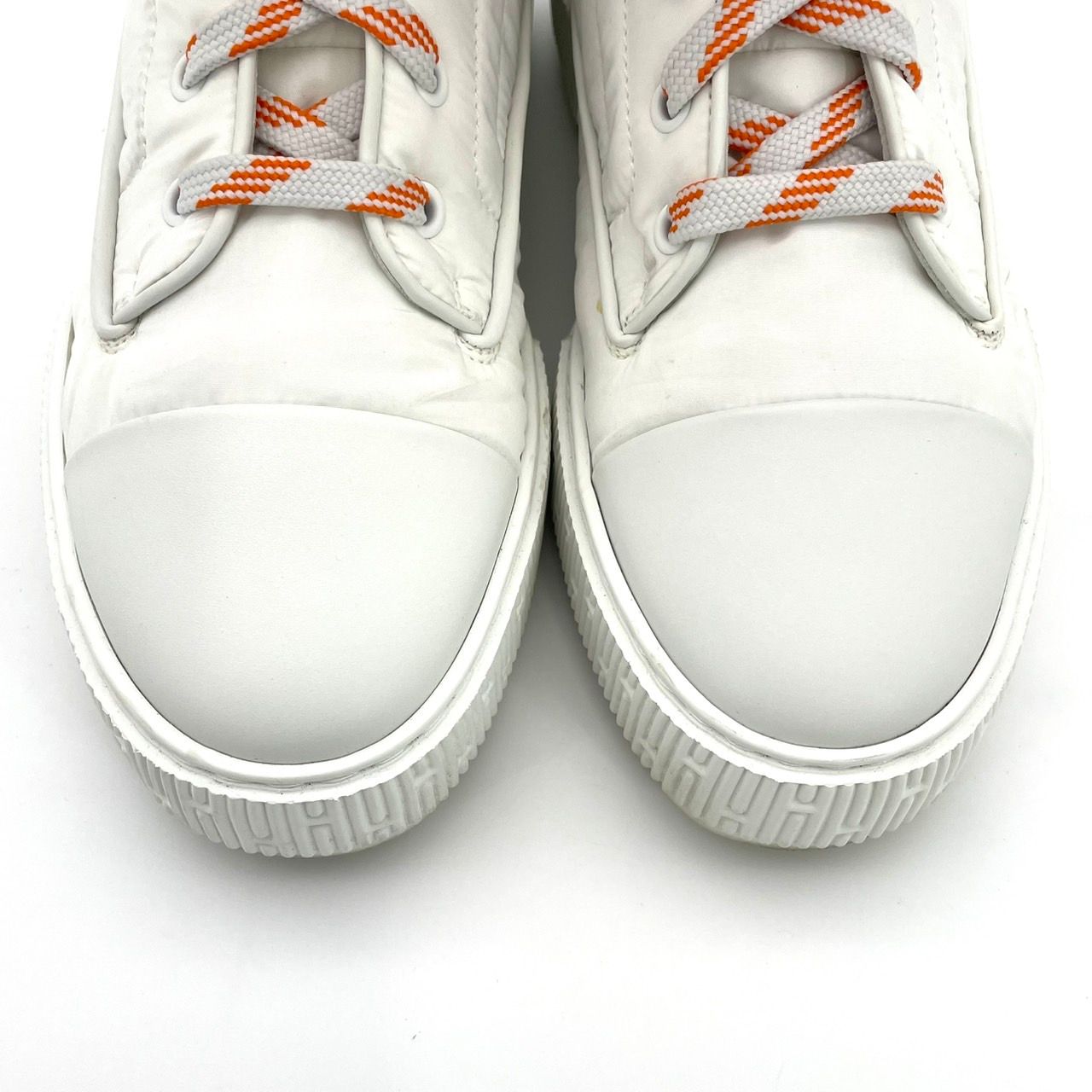 エルメス HERMES フレッシュ ブーツ 37 白 ホワイト 箱付き エルメス HERMES フレッシュ ブーツ 37 ホワイト レザー ロゴ