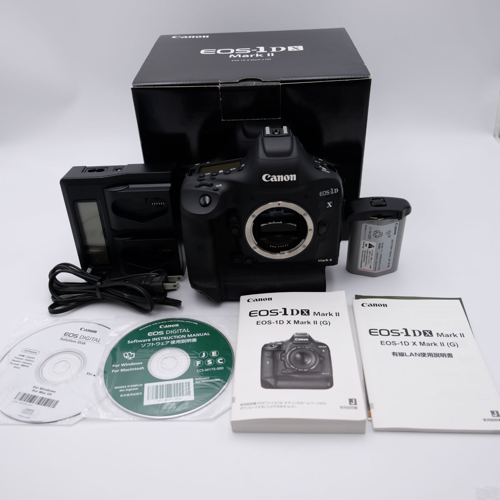 |レリーズ回数7000以下 Canon EOS-1D X Mark II デジタル一眼レフカメラ 箱|説明書|CD-ROM|バッテリー|充電器|キャップ付き