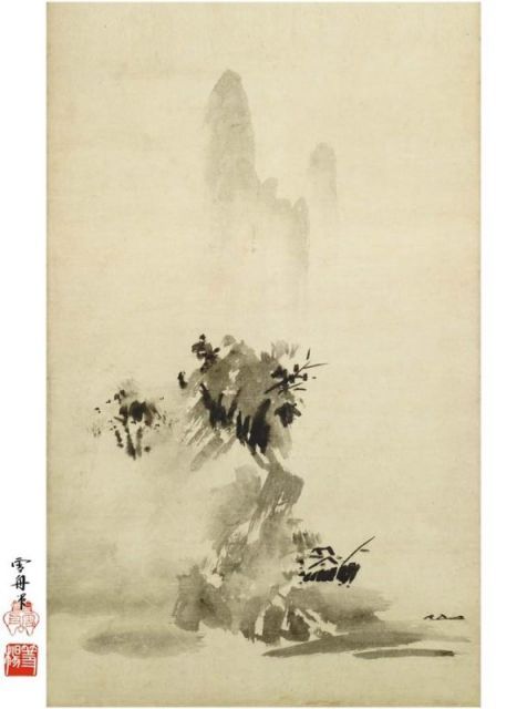 伝 雪舟 『雲海之富士』/水墨画 山水 古画 破墨 富士 種類2:f6 額絵 雪舟 破墨山水図 f8・f6・f4サイズ 日本の名画