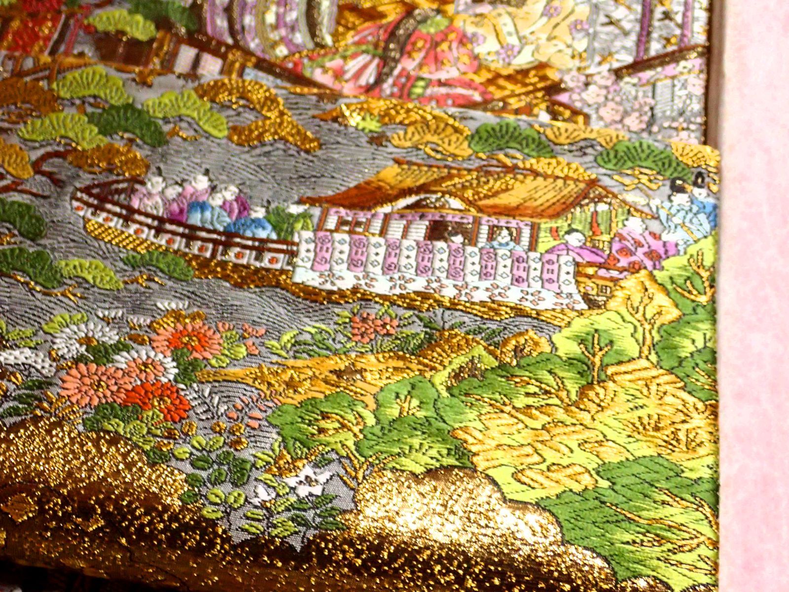 正絹 袋帯 建都壱建都一千二百年記念 全通総柄本金錦 京洛時代祭還幸