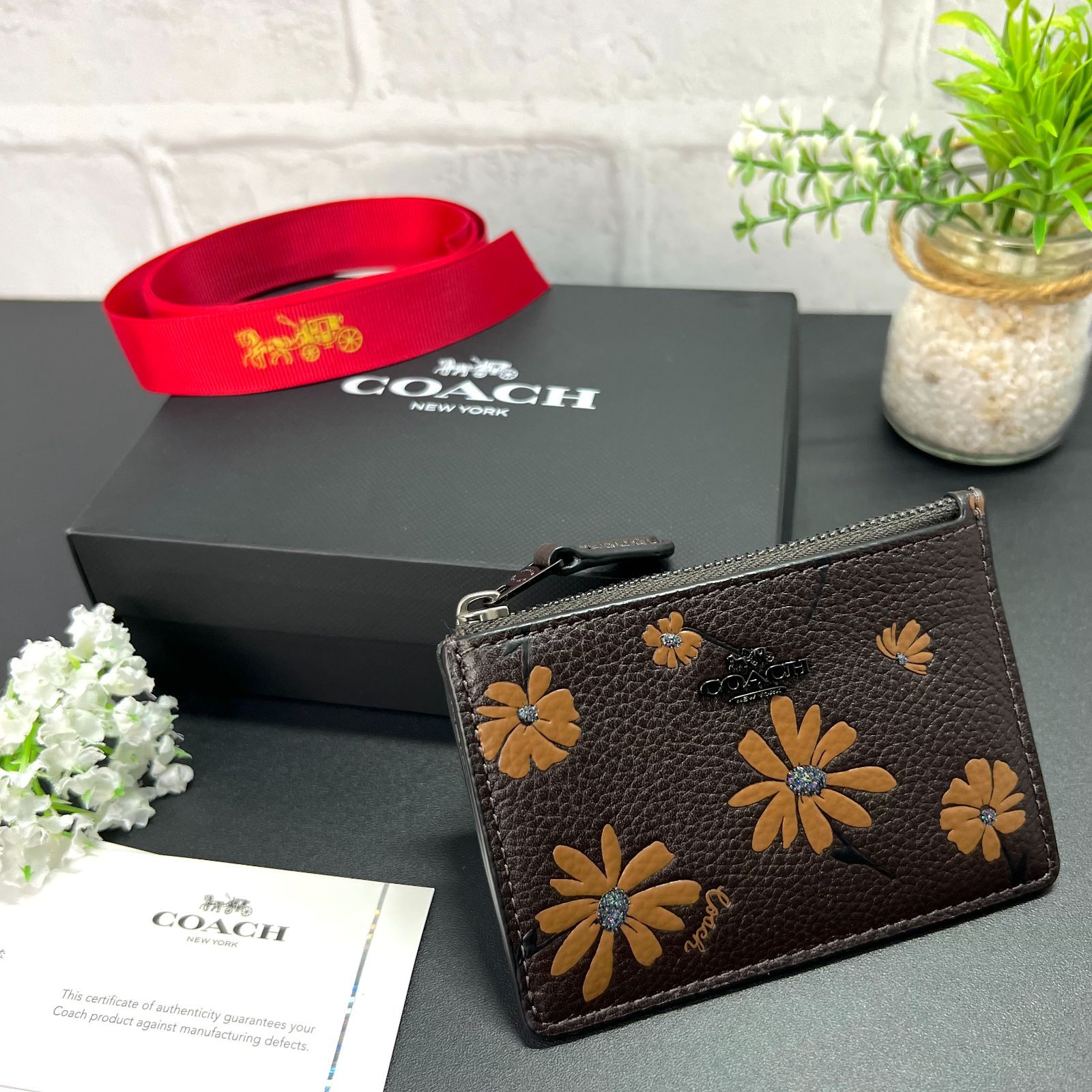 COACH コーチ ミニ スキニー ID ケース・フローラル プリント 【公式通販】