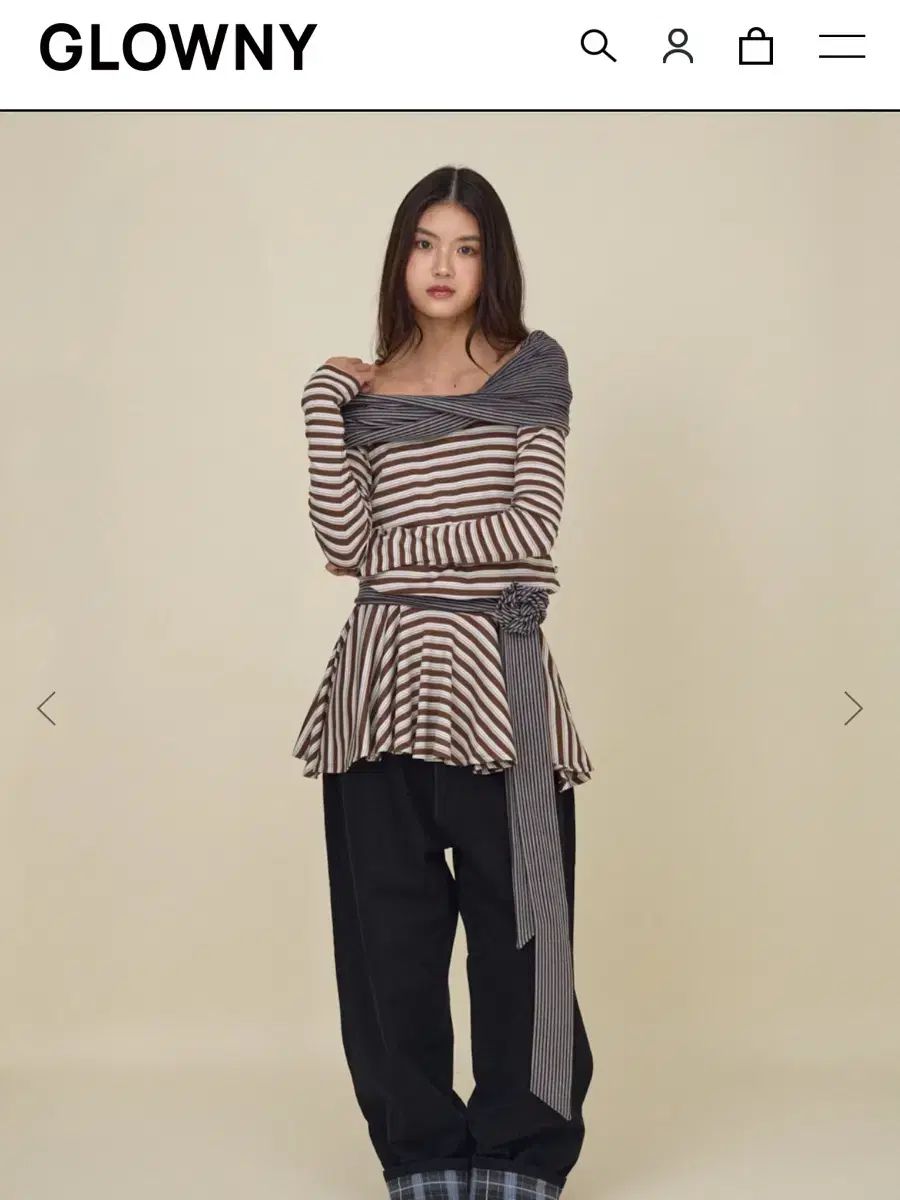 Glowny GLOWNY グロウニー デューン ツートン ドレス 茶色 S