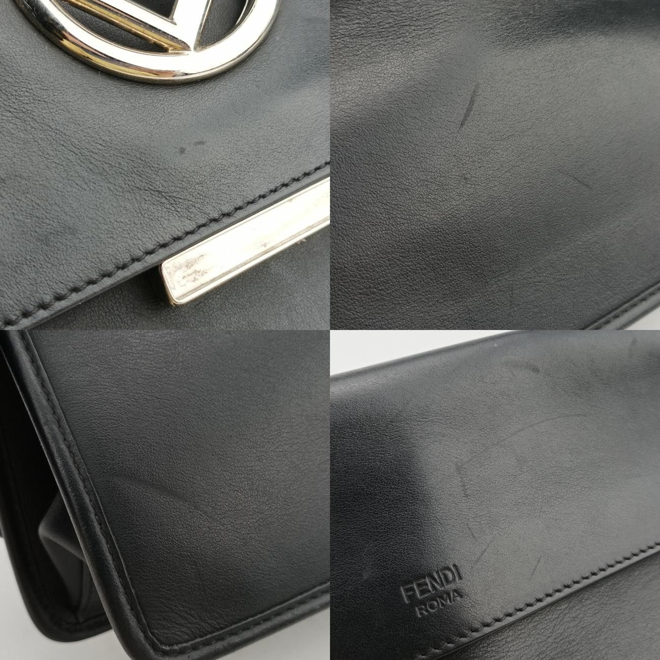 フェンディFendiキャナイエフブラックレザー8BT2848BT284-2IH 179-8762