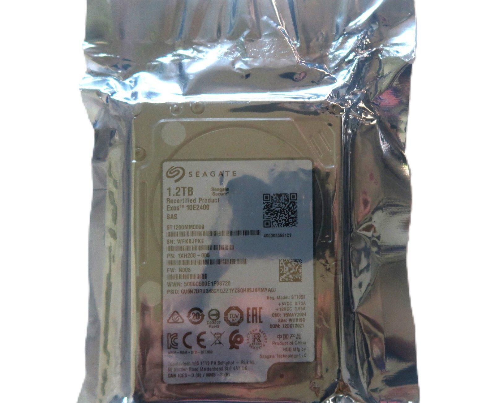 Seagate ST1200MM0009 1XH200-008 12Gb|s 128MB 512e 10K 1.2TB 2.5 SAS HDD