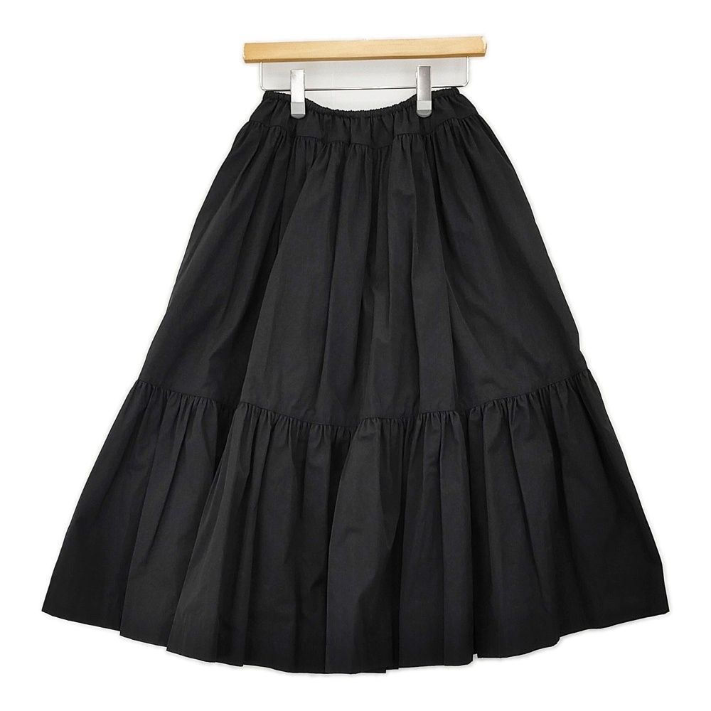 mina perhonen moment ティアードスカート 38 定価77000円 ada5425 ロング 25AW ブラック レディース ミナペルホネン 5-0930G♪